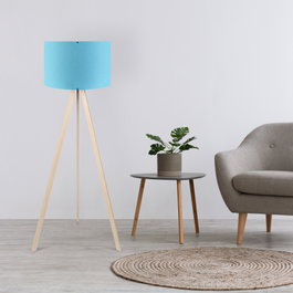 Opviq Lámpara de Pie AYD-1563 Azul y Crema